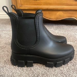 Jeffrey Campbell black rubber boots